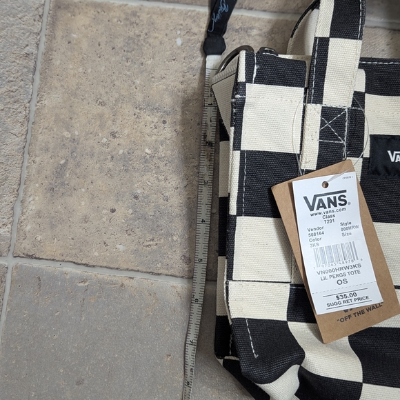 Vans Checkered Mini Bag in Black and Cream - Picture 4 of 5